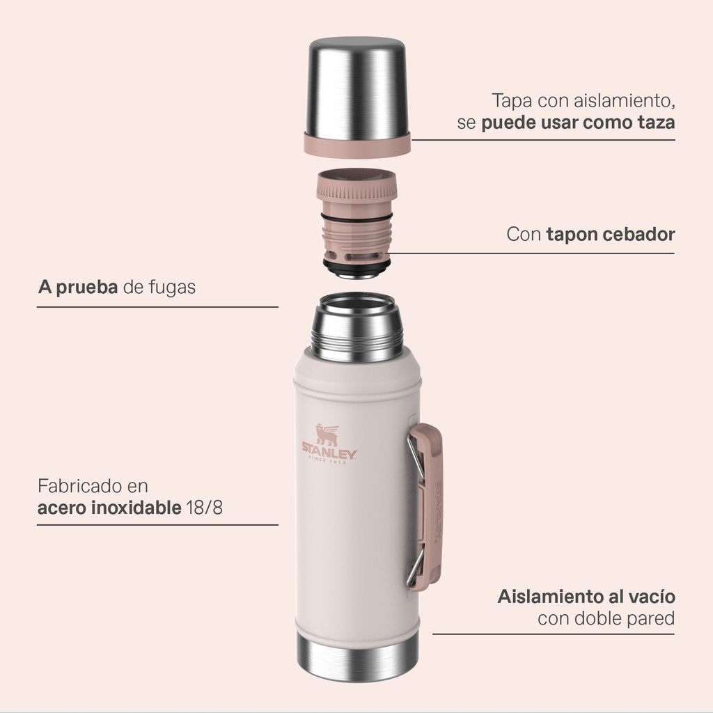 Termo Stanley Clásico Con Manija Y Tapón Cebador | 950 ml