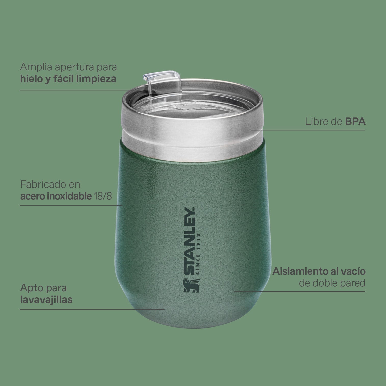 Vaso Stanley Everyday c/tapa | 295 ml
